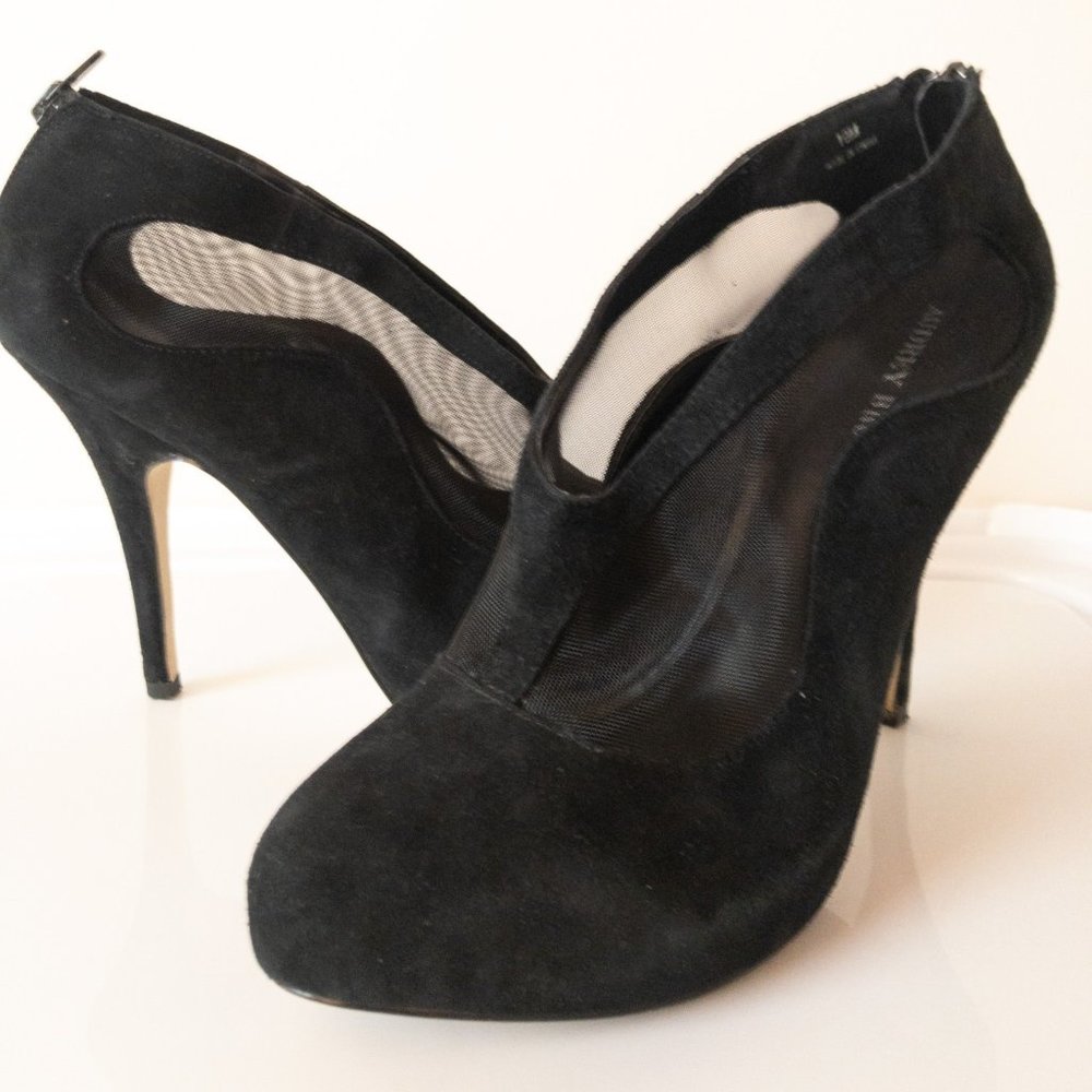 Audrey Brooke Black Suede Venice Ankle Bootie